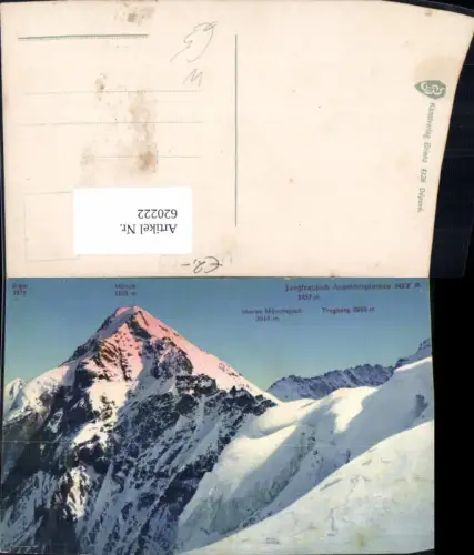 620222,Jungfraujoch Aussichtsplateau Gipfelkarte b. Lauterbrunnen