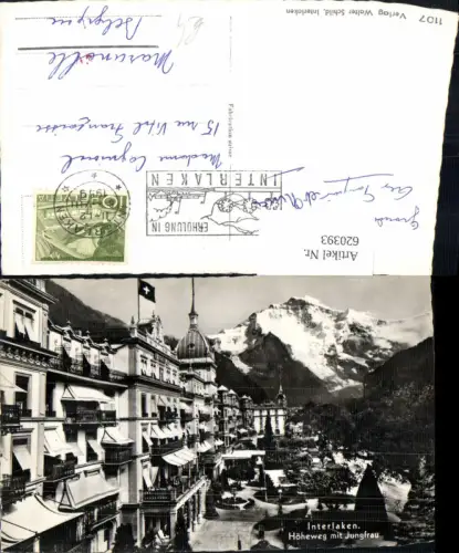 620393,Foto Ak Interlaken Höheweg m. Jungfrau