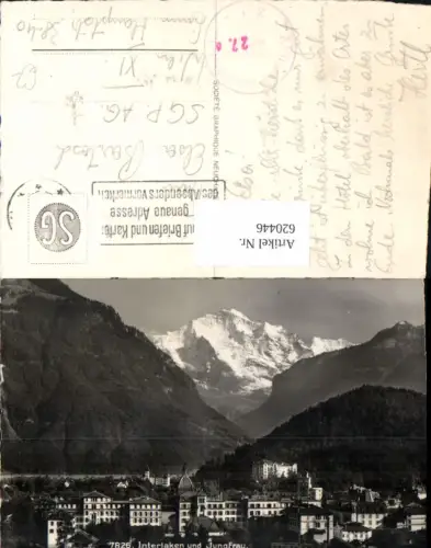 620446,Foto Ak Interlaken und Jungfrau