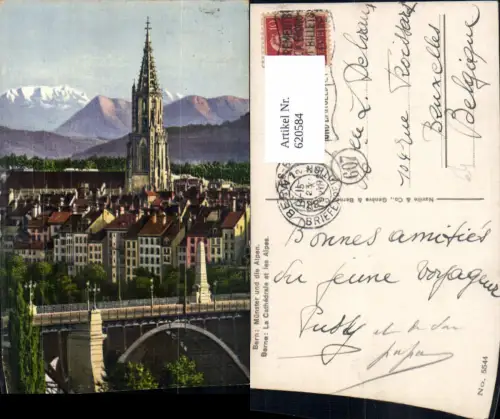 620584,Bern Münster u. d. Alpen Berne La Cathedrale et les Alpes