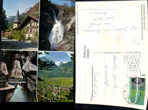 620609,Mehrbild Ak Meiringen Berner Oberland Kapellenstrasse Reichenbachfall Aareschlucht