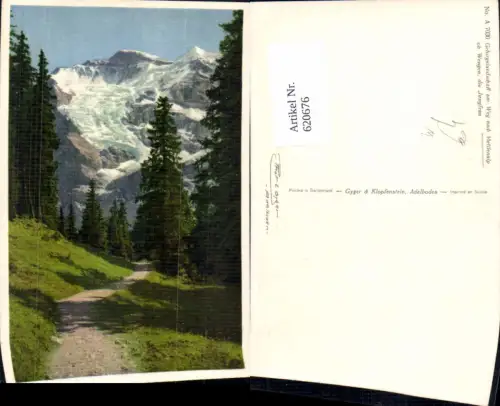 620676,Foto Ak Gebirgslandschaft Weg n. Mettlenalp ob Wengen m. Jungfrau