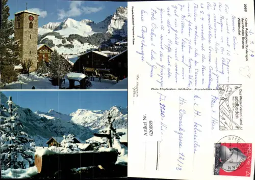 620689,Mehrbild Ak Kirche Adelboden Bonderspitze Brunnen Wildstrubel
