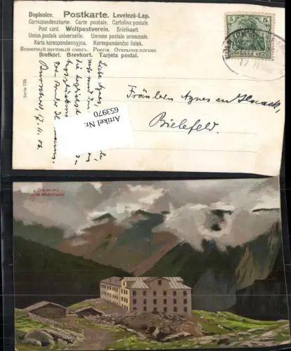 653970,Künstler AK Alfred Mailick Gemmi Hotel Wildstrubel Lenk Adelboden Wallis Bern