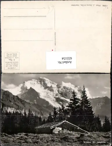 655154,Wengen Lauterbrunnen Die Jungfrau Hütte i. Vordergrund