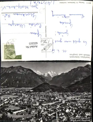 655315,Foto Ak Interlaken-Unterseen Mönch u. Jungfrau Interlaken