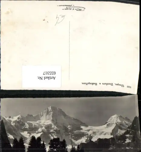 655317,Foto Ak Wengen Breithorn u. Tschingelhorn Lauterbrunnen