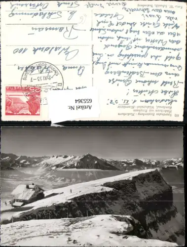 655364,Sportbahn Beatenberg Niederhorn mit Berghaus Kandertal Winteransicht