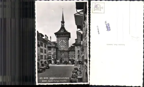 690575 Bern Berne Zeitglockenturm Auto Oldtimer Erker Astronomische Uhr