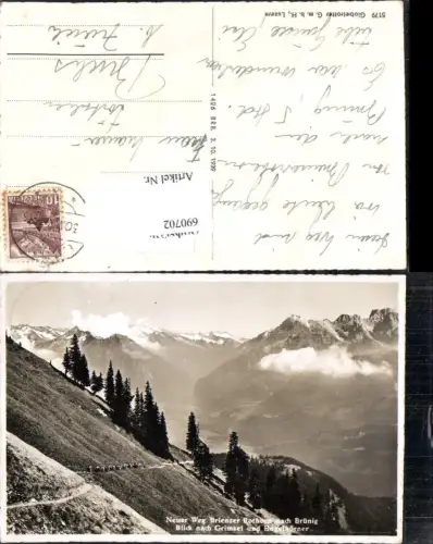 690702 Neuer Weg Brienzer Rothorn Brienz Brünig Grimsel Kienholz Meiringen Bern