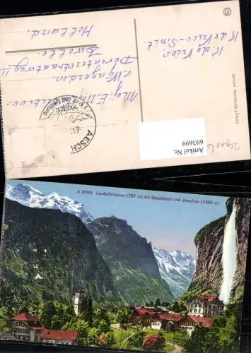 693699 tolle AK Lauterbrunnen Staubbach Jungfrau Kt. Bern