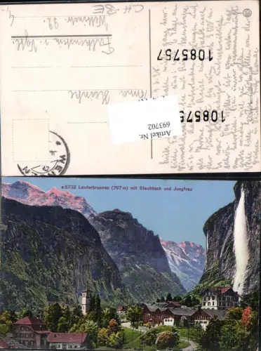 693702 tolle AK Lauterbrunnen Staubbach Kt. Bern gel Falkenstein im Vogtland