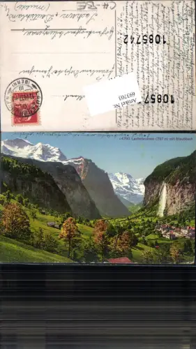 693703 tolle AK Lauterbrunnen Staubbach Kt. Bern gel Hohenkirchen Lunzenau