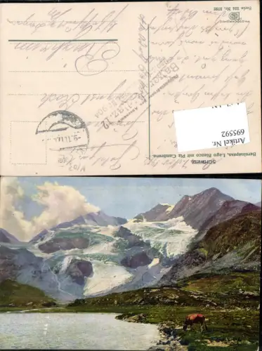 Berninapass Lago Blanco Piz Cambrena Photochromie Ostermeier Nenke gel Haßfurt Rügheim