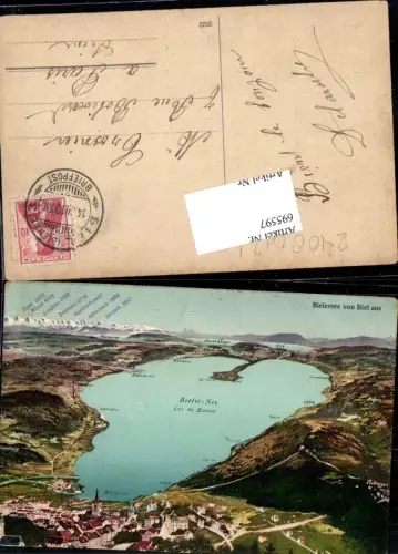 695597 Biel Bielersee Ligerz Twann Züscherz Vogelschau Bern