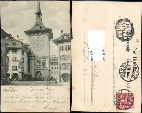 700854 Gruss aus Bern Zeitglockenturm 1899 pub Römmler e Jonas 3414