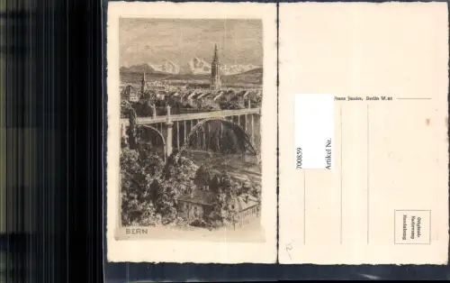 700859 Radierung Franz Jander Bern Brücke