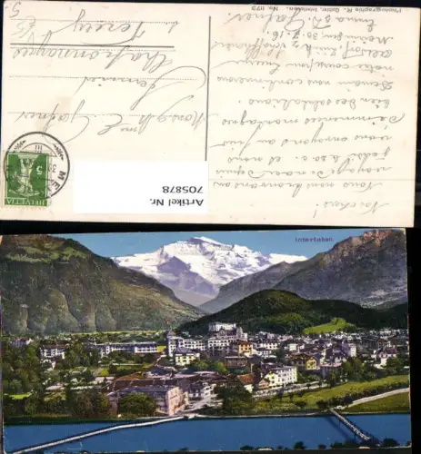 705878 Interlaken Ansicht mit Jungfrau pub R. Gabler 1173