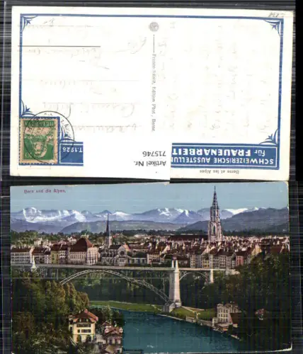 715746 Bern Berne Schweizerische Ausstellung Frauenarbeit 1928 gel Rüdlingen Schaffhausen