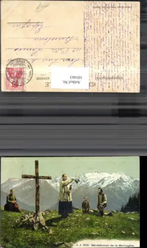 105463,Benediction de la Montagne 1909 Kreuz Priester Kanton Freiburg