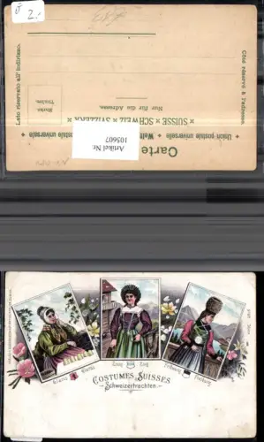 105607,Litho Costumes Suisses Schweizertrachten Kanton Freiburg
