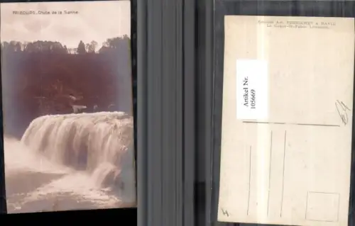 105669,Fribourg Chute de la Sarine Wehr Wasserfall Kanton Freiburg