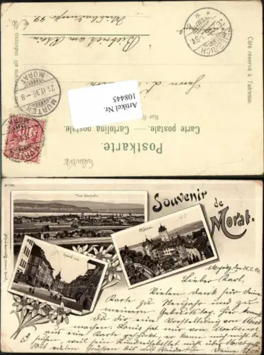 108445,Litho Souvenir de Morat Murat Grand Rue Kt Fribourg Freiburg