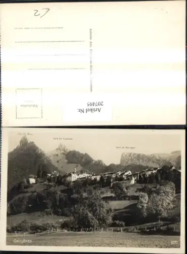 207495,Gruyeres Teilansicht Dent du Chamois Dent du Bourgoz Kt Freiburg