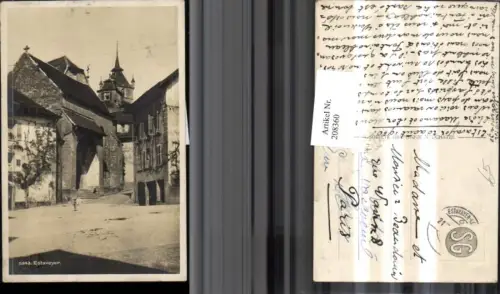 208360,Estavayer Straßenansicht Kirche Kt Freiburg
