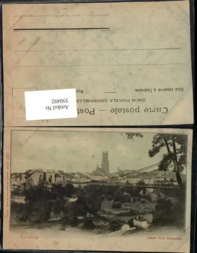 350492,Fribourg Freiburg Grand Pont Suspendu Teilansicht Brücke