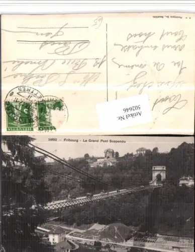 502646,Fribourg Freiburg Grand Pont Suspendu Brücke