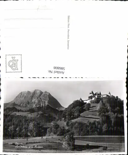 586808,Foto Ak Gruyeres Greyerz Le Chateau et le Moleson Switzerland
