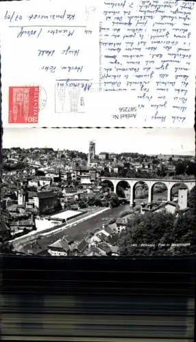 587256,Foto Ak Freiburg im Üechtland Fribourg Pont de Zaehringen Brücke Switzerland