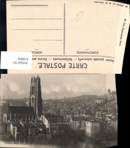 618920,Fribourg Freiburg Vue sul la Cathedrale et la Ville