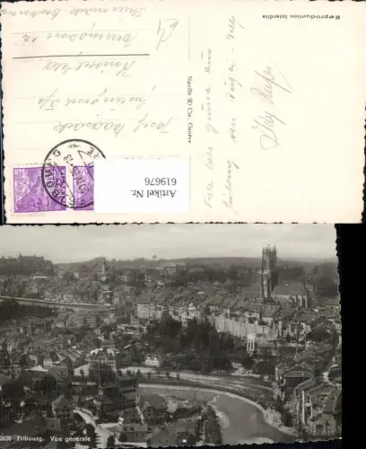 619676,Foto Ak Fribourg Freiburg Vue generale