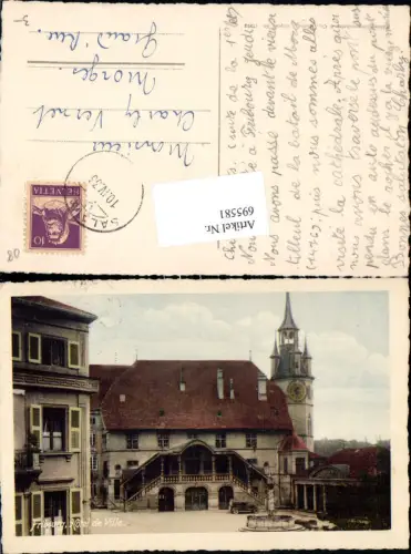 695581 Fribourg Freiburg Rathaus Hotel de Ville