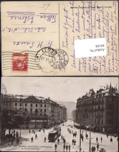 84188,Geneve Genf Rond Point de Plainpalais Straßenbahn Kt Genf