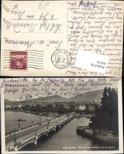 84218,Geneve Genf Pont du Mont Blanc et Ile Rousseau Kt Genf