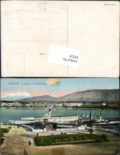 84224,Geneve Genf La Rade et le Mont Blanc Schiff Dampfer Kt Genf