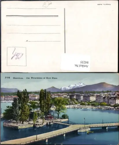 84235,Geneve Genf Ile Rosseau et Mont Blanc Kt Genf