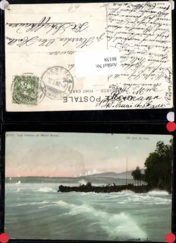 86158,Lac Leman et Mont Blanc Genfersee Genf Kt Genf