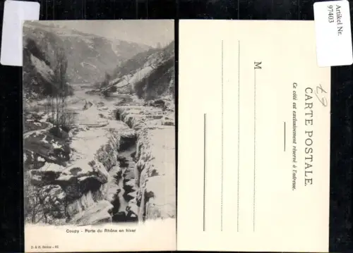 97403,Coupy Perte du Rhone en hiver Kt. Genf Wasserfall