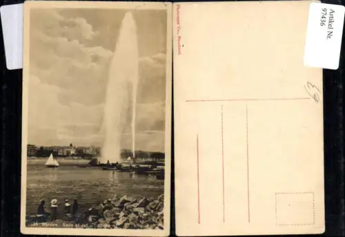 97436,Geneve Rade et Jed d. Fau Segelboot Wasserfontäne Kt. Genf