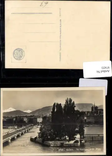 97453,Geneve ille Rousseau et mt. Blanc Kt. Genf