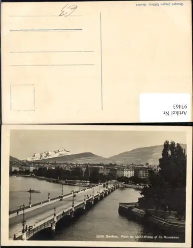 97463,Geneve Pont du Mont Blanc et ile Rousseau Kt. Genf