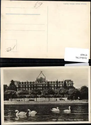 97469,Geneve Le Palais des Nation Schwäne Kt. Genf