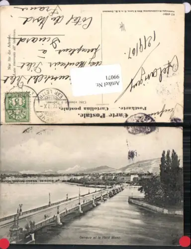 99071,Genf Geneve Brücke Steg m. Mont Blanc