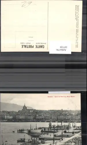 107729,Geneve Quai et Pont du Mont Blanc Hafenansicht Kanton Genf