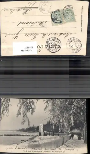 108118,Bise glaciale a Geneve Le Port Noir 1905 Kanton Genf