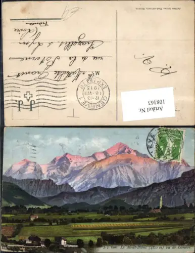 108163,Le Mont Blanc vu de Geneve 1913 Kanton Genf